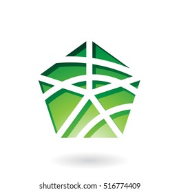 Vector Illustration of a Pentagon Shaped Abstract Icon isolated on a white background