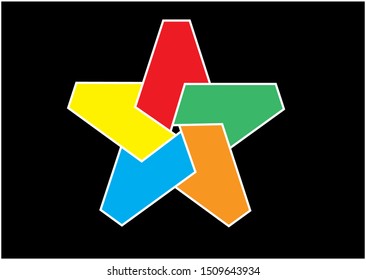 Vector illustration of pentagon star.