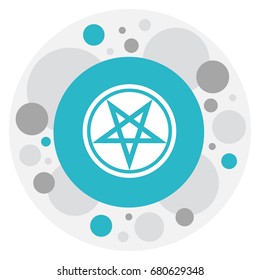 Vector Illustration Of Pentagram Symbol Icon. Premium Quality Isolated Baphomet Symbol Element In Trendy Flat Style.