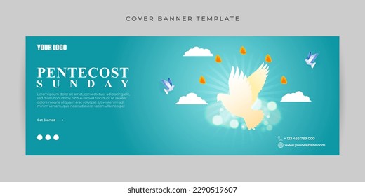 Vector illustration of Pentecost Fb cover banner mockup Template