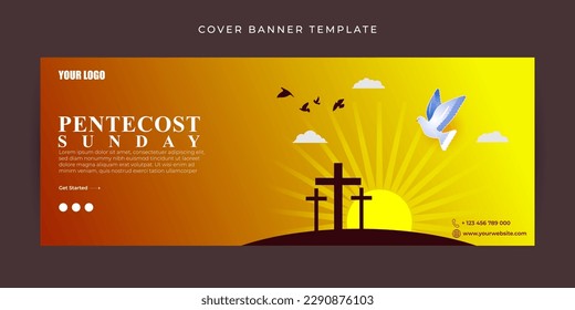 Ilustración vectorial de la plantilla de simulación de pancartas de la cubierta de Pentecost Fb
