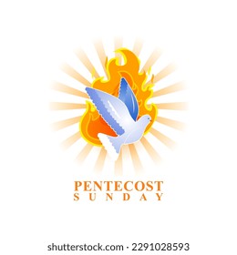 Vector illustration of Pentecost social media story feed design mockup template poster banner greeting flyer 