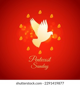 Vector illustration of Pentecost social media story feed design mockup template poster banner greeting flyer 