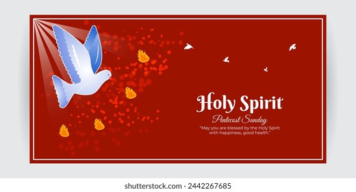 Vector illustration of Pentecost social media feed template