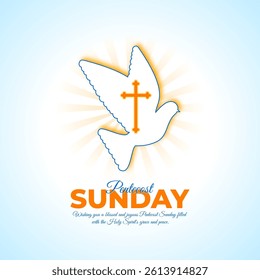 Vector illustration of Pentecost social media template