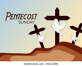 Vector illustration of Pentecost Sunday background.
