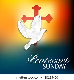 Vector illustration of Pentecost Sunday background.