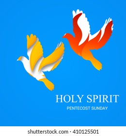 Vector illustration of Pentecost Sunday background.