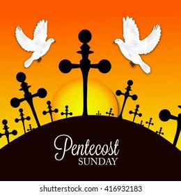 Vector illustration of Pentecost Sunday background.