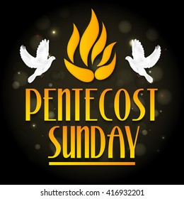 Vector illustration of Pentecost Sunday background.