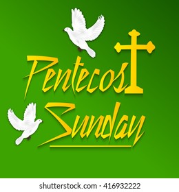 Vector illustration of Pentecost Sunday background.