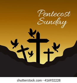 Vector illustration of Pentecost Sunday background.