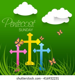 Vector illustration of Pentecost Sunday background.