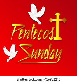 Vector illustration of Pentecost Sunday background.