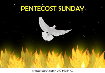 Vector illustration of Pentecost Sunday with nice and creative design. Gifts of the Holy spirit Pentecost Sunday 