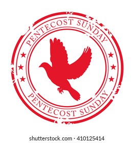 Vector illustration of Pentecost Sunday stamp.