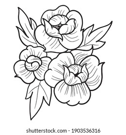 Vektorgrafik der Fußbäume, grafisches Design, Ikone, Kunst-Tattosketch, Logo, Handzeichnung, Verwendung in Druckgrafik