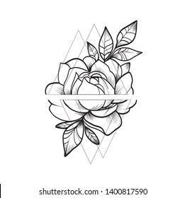 geometric flower tattoo small