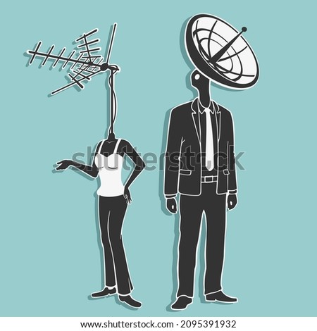 Vector illustration People and Antennas