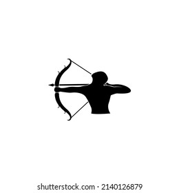 Vector illustration of people archery for icons, symbols or logos. archery person icon