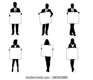 Vector illustration of a people with banners