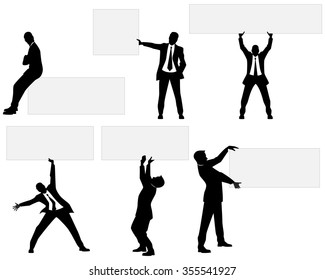 Vector illustration of a people with banners
