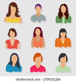 Vector illustration of people, business men and business women avatar icons. Flat design people characters. 