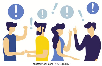 Vector illustration of people communication in search of ideas, problem solving, use in web projects and applications - Vector