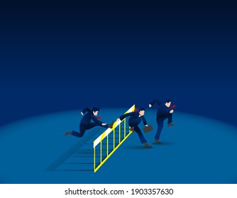 Vector Illustration of People Competing in Business and Work