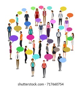 A vector illustration of People in Crowd