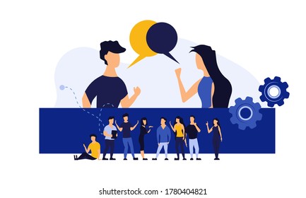 Vector illustration people design concept business problem abstract. Cartoon idea solution unravel brainstorming guman frayed therapy people. Chaos counseling depression help communication