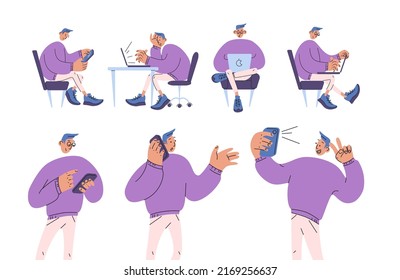 Vector illustration with people with devices opt3
