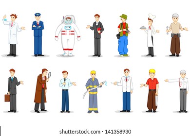 vector illustration of people of different profession