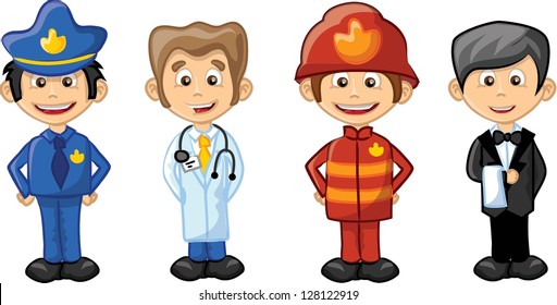 Vector illustration of people different professions