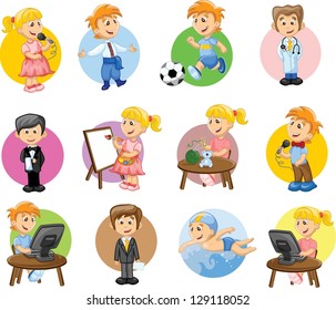 Vector illustration of people different professions