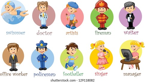 Vector illustration of people different professions