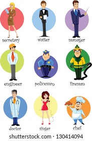 Cartoon Characters Different Professions Stock Vector (Royalty Free ...