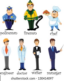 Vector illustration of people different professions