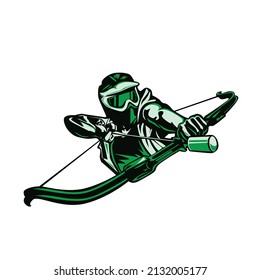 Vector illustration of people doing archery