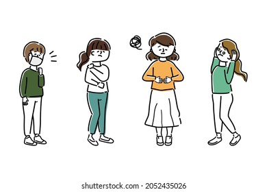 Vector illustration of people feeling unwell