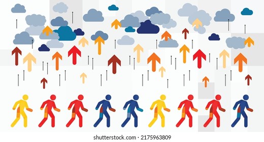 vector illustration of people and files uploaded to digital disk storage or cloud service