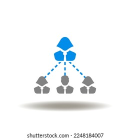 Vector illustration of people flowchart. Icon of outsourcing. Symbol of outsource worker.