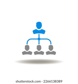 Vector illustration of people of flowchart. Icon of CRM Customer Relationship Management. Symbol of social structure.