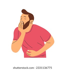 vector illustration of people having stomach ache and nausea