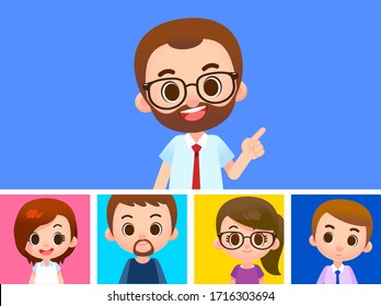Vector illustration of people having video conference , tele conference, conference call