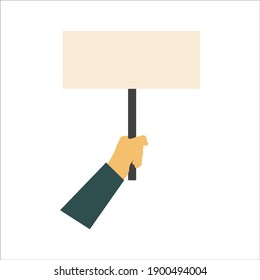 Vector illustration of people holding signs, banner and placards at a protest demonstration or picket. People against violence
