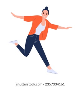 vector illustration of people jumping happily