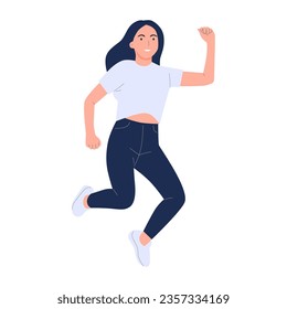 vector illustration of people jumping happily