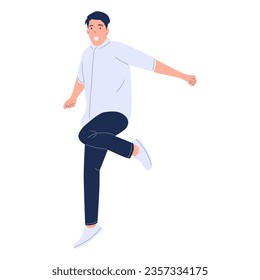 vector illustration of people jumping happily