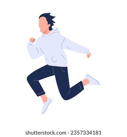 vector illustration of people jumping happily